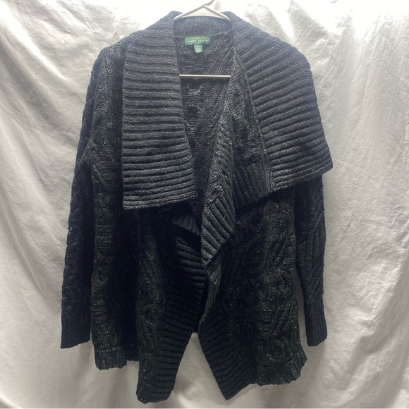 Ralph Lauren Open Front Shawl Cardigan sz M Wool Blend - Picture 2 of 8